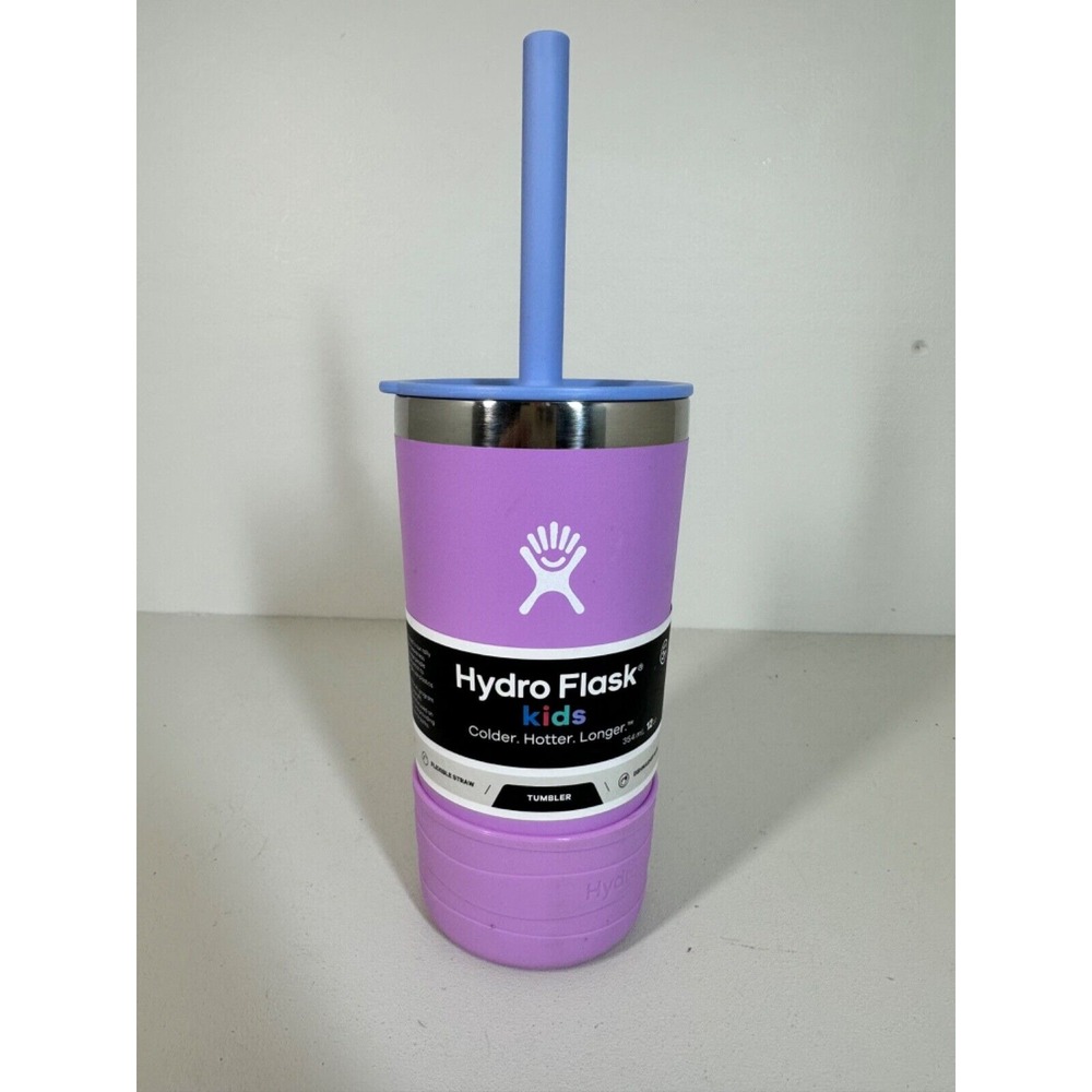 NEW! Hydro Flask Kids Flexible Straw & Boot Tumbler 12 oz Double Wall ANEMONE